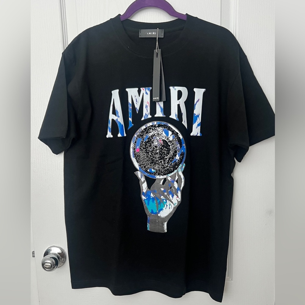 AMIRI Crystal ball print Black Cotton T Shirt Large